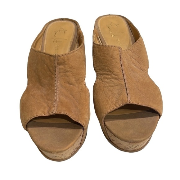 Franco Sarto Artist’s Collection Fiora Tan Cork Wedge Slide SZ 8 - Picture 3 of 9